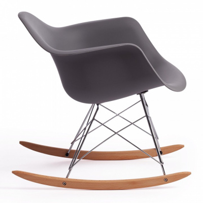 Кресло-качалка Secret De Maison CINDY (mod. C1025A) пластик/металл/дерево, 65 х 61 х 74 см, серый 024 /натуральный (поставляется по 4 шт). Фото №2